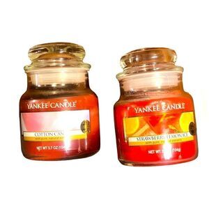 Yankee Candles Strawberry Lemonade And Cotton Candy 3.7 Oz Each